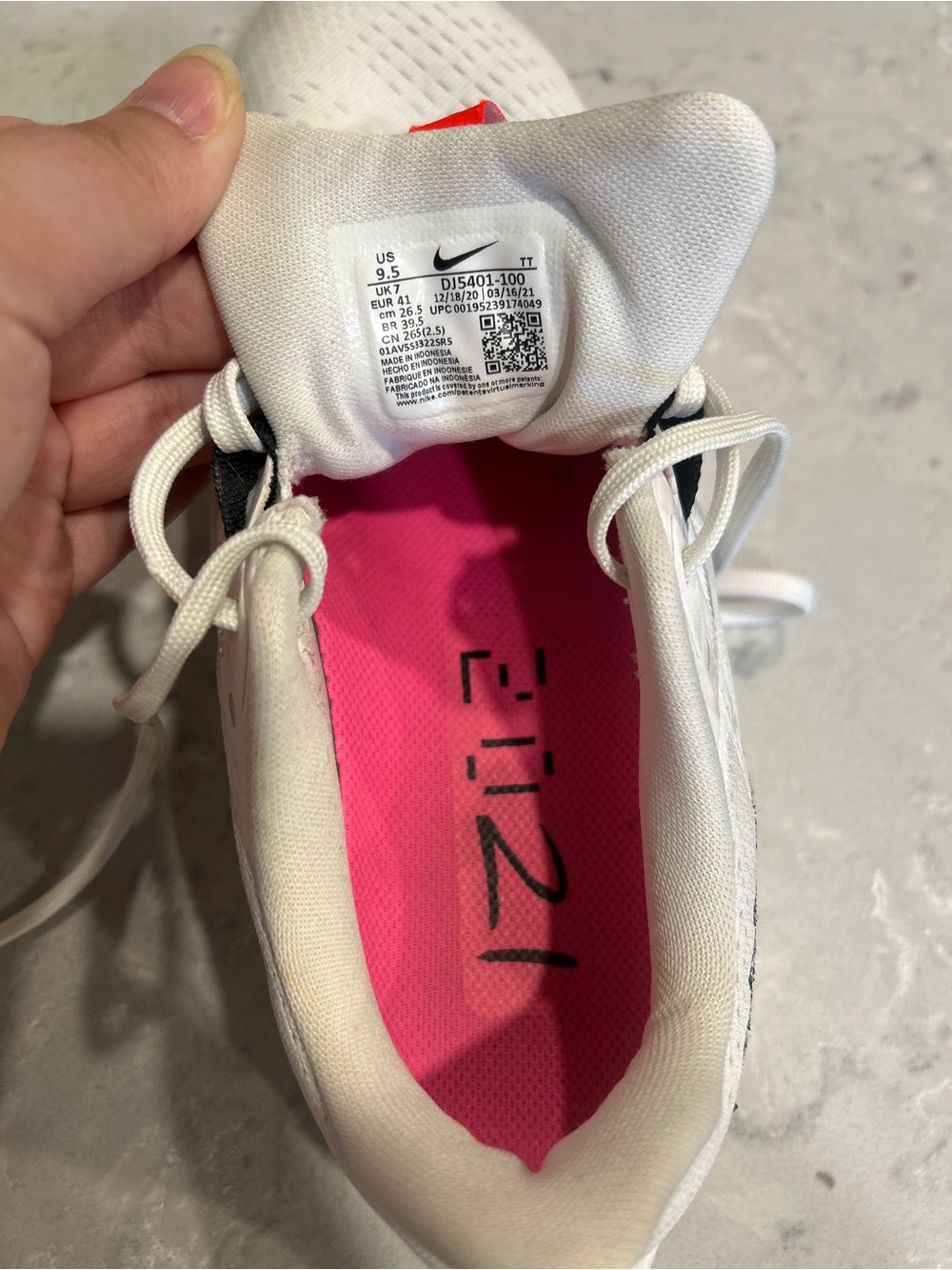 Nike Women's Air Zoom Pegasus 38 White & Pink Running Shoes- Size 9.5 - Picture 8 of 10